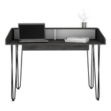 Escritorio Dallas Roble Gris y Blanco 120 cm Minimalista - Escritorios y Archivadores | Bylmo