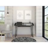 Escritorio Dallas Roble Gris y Blanco 120 cm Minimalista - Escritorios y Archivadores | Bylmo
