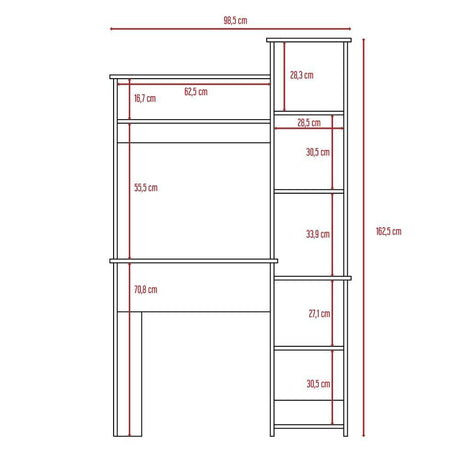 Escritorio Versalles Wengue 98 cm con Biblioteca - Escritorios y Archivadores | Bylmo
