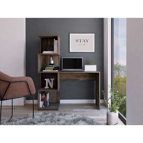 Escritorio Vik Coñac 120 cm con Biblioteca - Escritorios y Archivadores | Bylmo