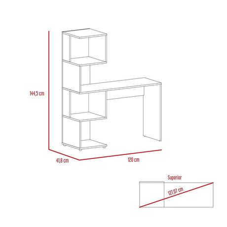 Escritorio Vik Coñac 120 cm con Biblioteca - Escritorios y Archivadores | Bylmo