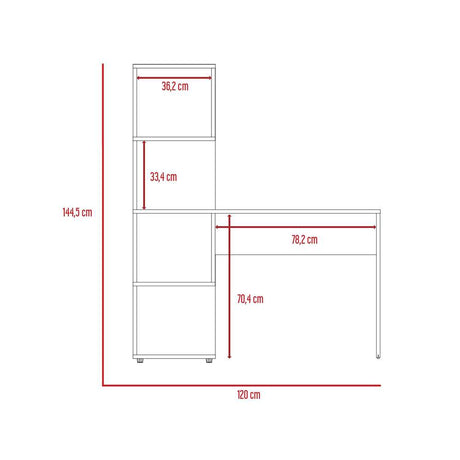 Escritorio Vik Coñac 120 cm con Biblioteca - Escritorios y Archivadores | Bylmo