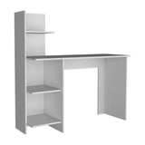 Escritorio Vilna Blanco 120x121cm sin Cajones y con Organizador de Libros - Escritorios | Bylmo