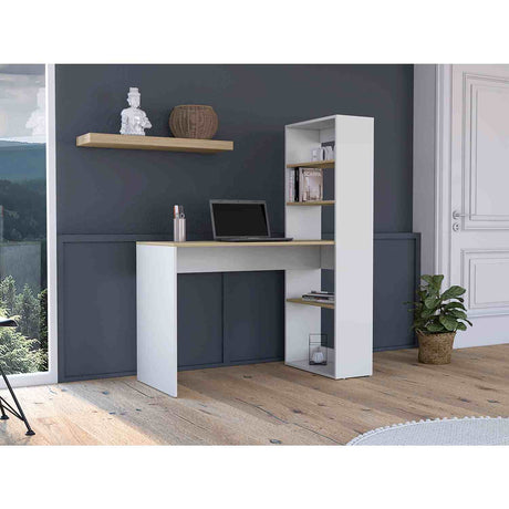 Escritorio Z120 Blanco 120 cm con Estantería - Escritorios | Bylmo
