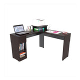 Escritorio en L Veneza Wengue 120.9x86.6cm Con Un Cajón y con Organizador de Libros - Escritorios | Bylmo