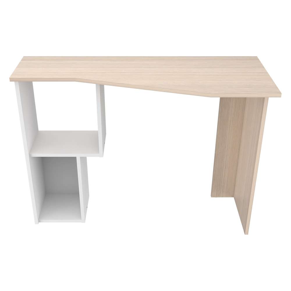 Escritorio con Biblioteca Almudena Arena 100 cm con Entrepaños Laterales - Oficina | Bylmo