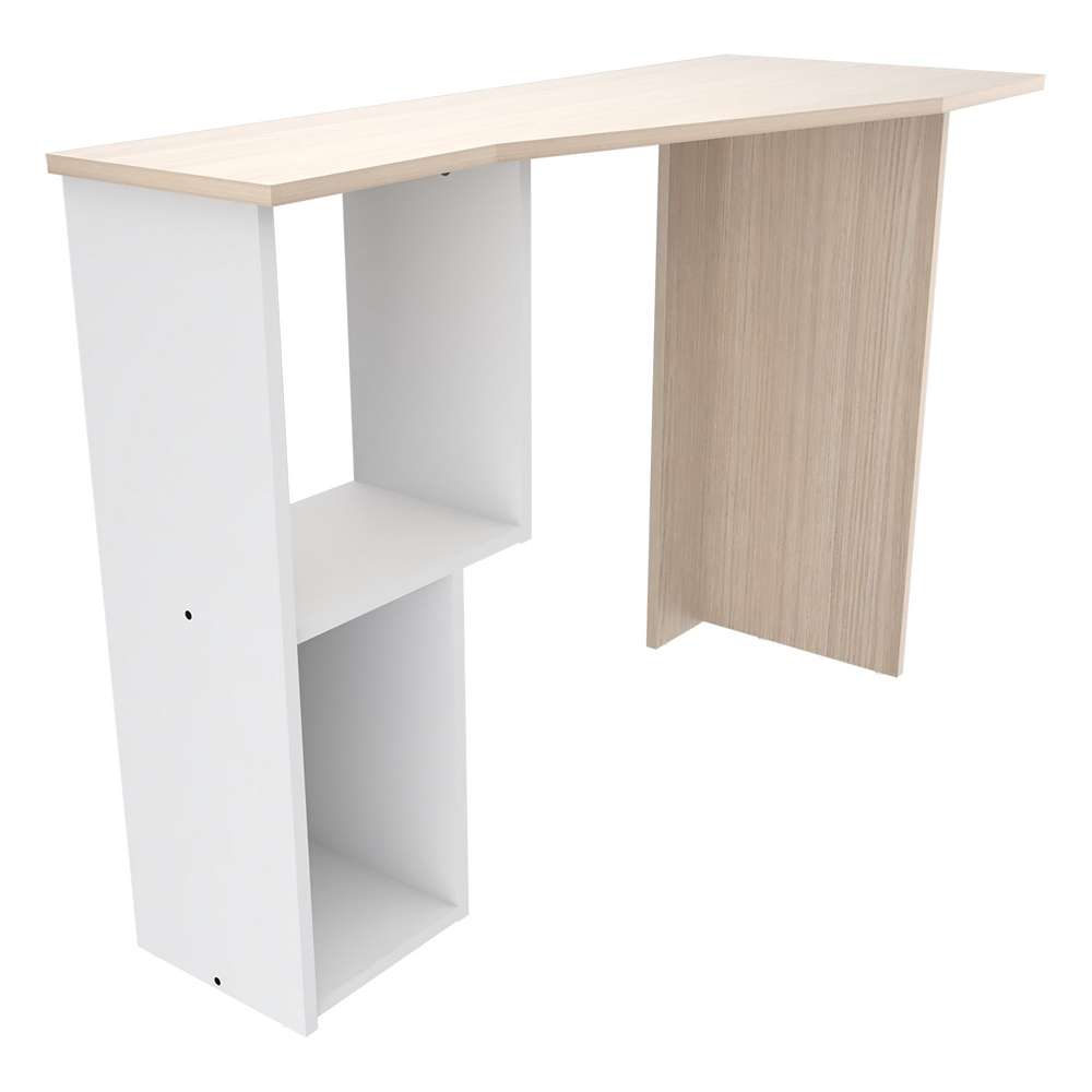 Escritorio con Biblioteca Almudena Arena 100 cm con Entrepaños Laterales - Oficina | Bylmo