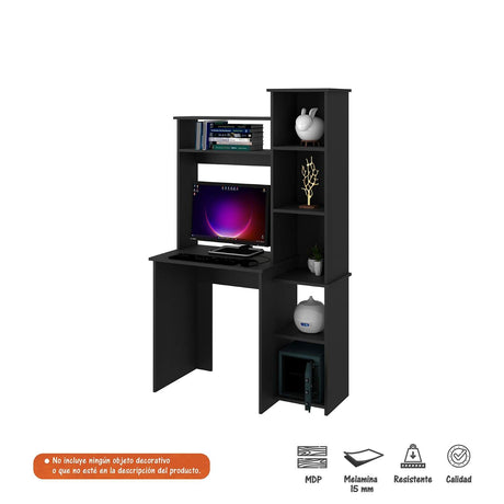 Escritorio con Biblioteca Victoria Wengue 99x163cm sin Cajones y con Organizador de Libros - Escritorios | Bylmo