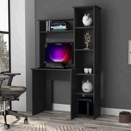 Escritorio con Biblioteca Victoria Wengue 99x163cm sin Cajones y con Organizador de Libros - Escritorios | Bylmo