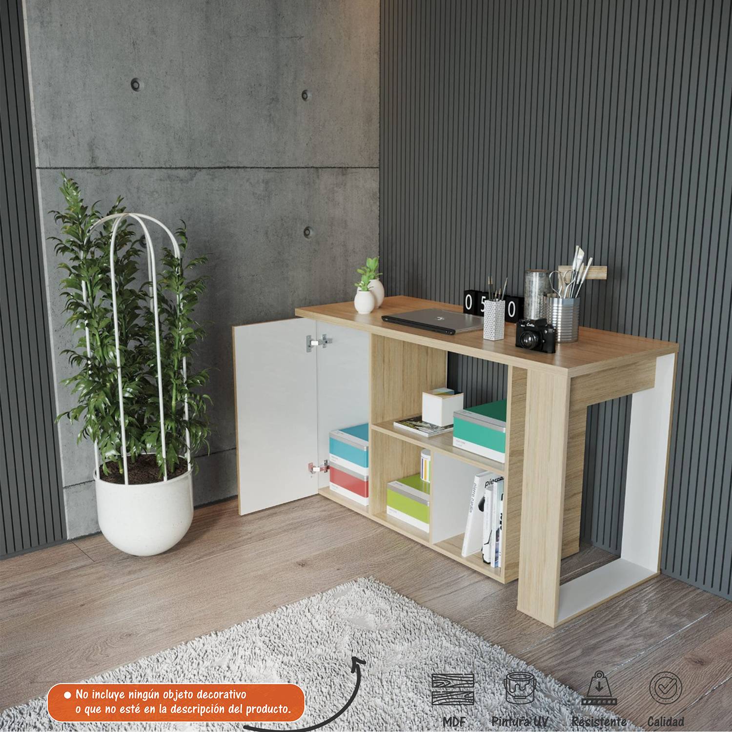 Escritorio dos Puestos Extensible o forma de L Cuba - Rovere - Escritorios | Bylmo