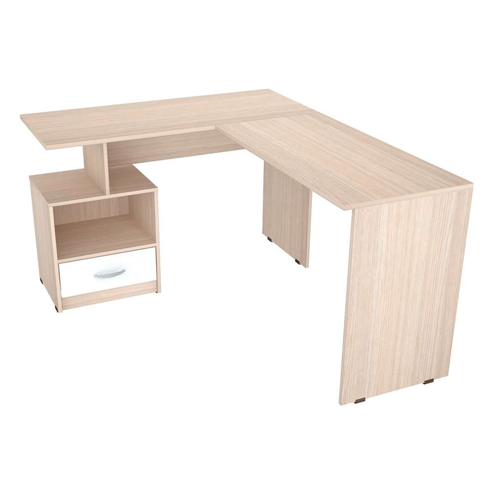 Escritorio en L Cibeles Arena 150 cm con Cajón Lateral - Oficina | Bylmo