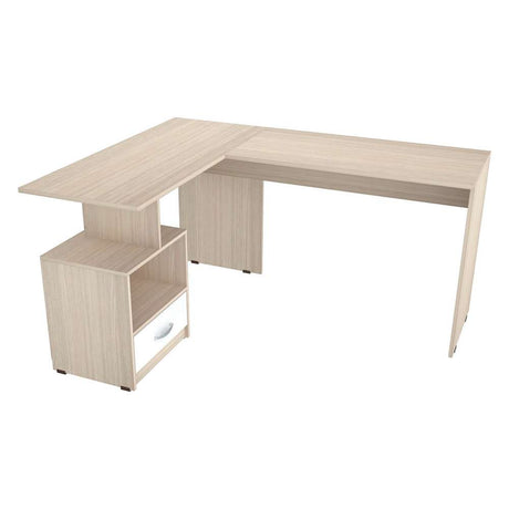 Escritorio en L Cibeles Arena 150 cm con Cajón Lateral - Oficina | Bylmo