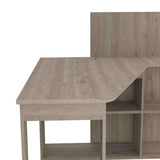 Escritorio en L Masai Ceniza 132x111cm sin Cajones y con Organizador de Libros - Escritorios | Bylmo