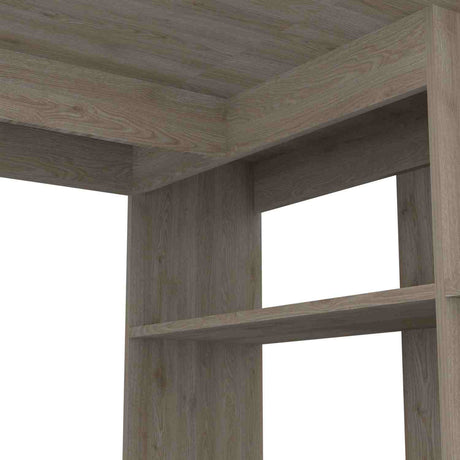 Escritorio en L Masai Ceniza 132x111cm sin Cajones y con Organizador de Libros - Escritorios | Bylmo