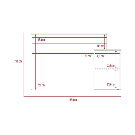 Escritorio en L Rennes Ceniza 117 cm con Dos Entrepaños y Una Puerta - Escritorios | Bylmo