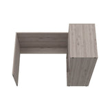 Escritorio en L Rennes Ceniza 117 cm con Dos Entrepaños y Una Puerta - Escritorios | Bylmo