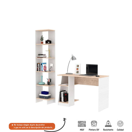 Escritorio Jazze Duna 42x198cm sin Cajones y con Organizador de Libros - Escritorios | Bylmo