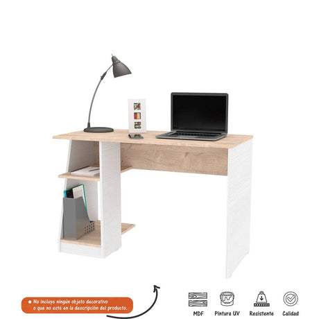 Escritorio Jazze Duna 42x198cm sin Cajones y con Organizador de Libros - Escritorios | Bylmo
