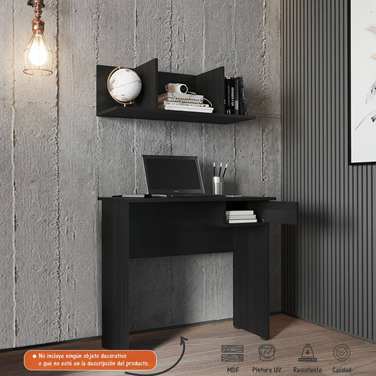 Combo Escritorio y Biblioteca Sahara Wengue 80x73cm Con Un Cajón y con Organizador de Libros - Escritorios | Bylmo