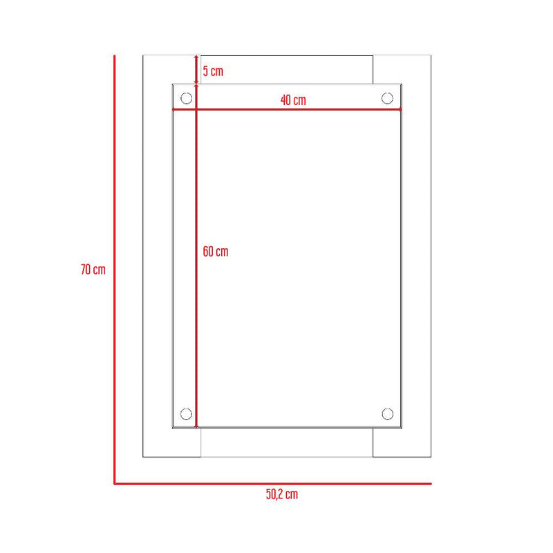 Espejo Elis Rectangular 50 cm