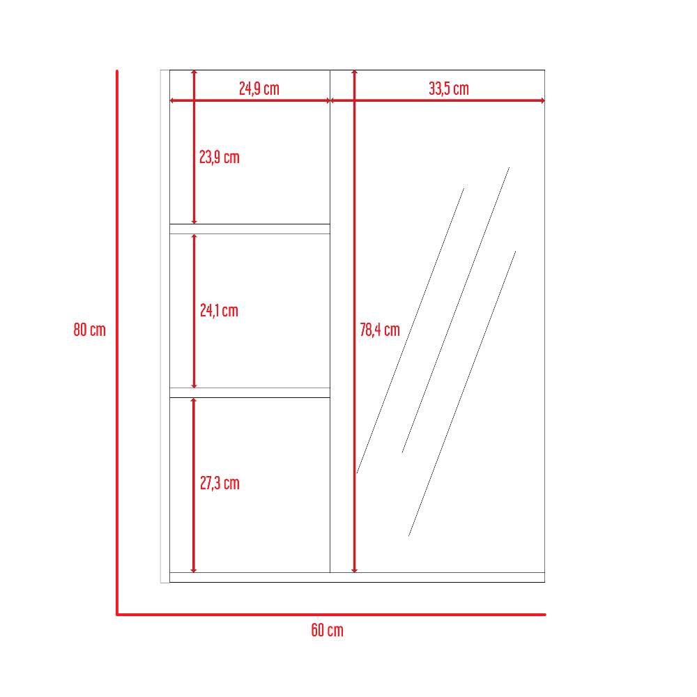 Espejo de Baño Saldana Rectangular 60 cm - Espejos de Baño | Bylmo