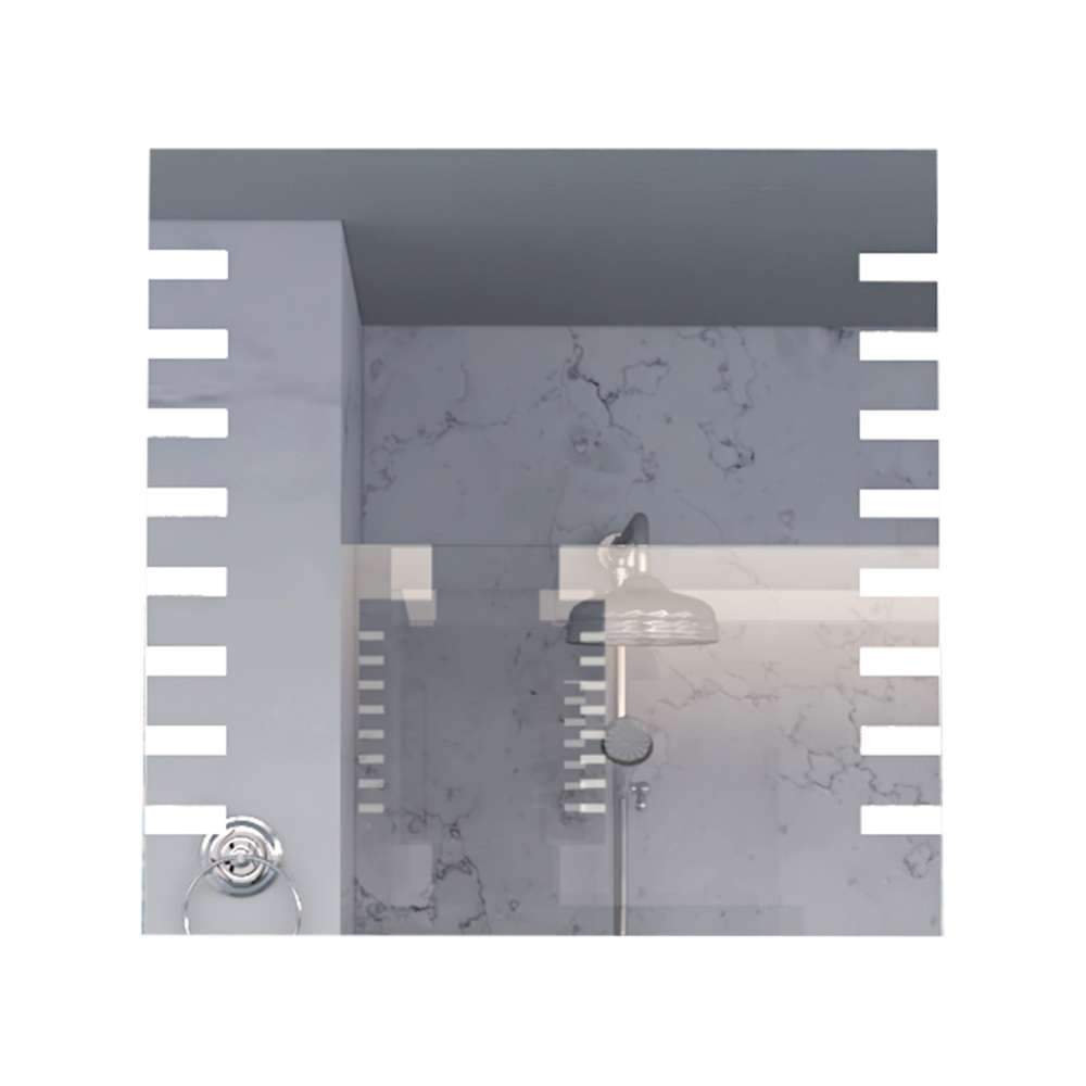 Espejo de Baño Led Touch Cairo Plateado 60x60cm Cuadrado con Sandblasting - Espejos de Baño | Bylmo