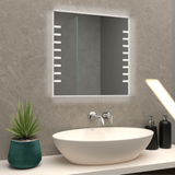 Espejo de Baño Led Touch Cairo Plateado 60x60cm Cuadrado con Sandblasting - Espejos de Baño | Bylmo