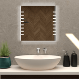 Espejo de Baño Led Touch Cairo Plateado 60x60cm Cuadrado con Sandblasting - Espejos de Baño | Bylmo