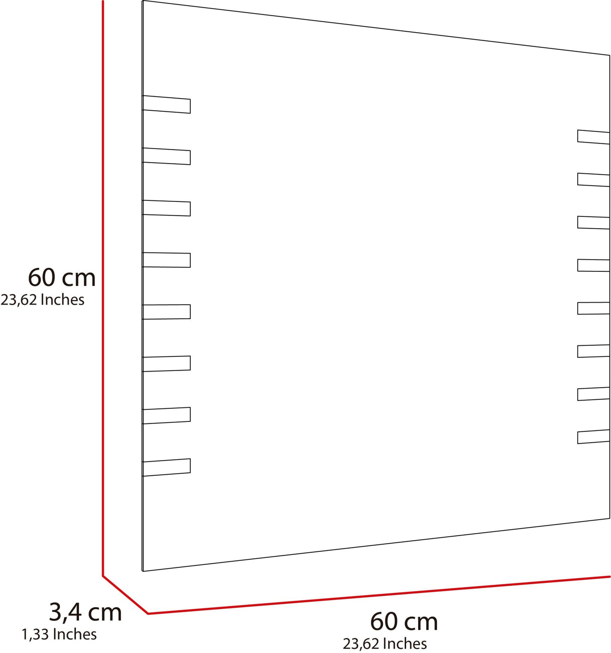 Espejo de Baño Led Touch Cairo Plateado 60x60cm Cuadrado con Sandblasting - Espejos de Baño | Bylmo