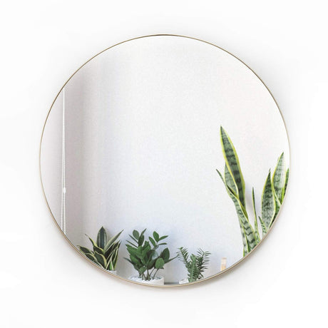 Espejo de Pared Dorado 80x80cm Redondo con Marco Metalico - Espejos Decorativos | Bylmo