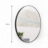 Espejo de Pared Negro 80x80cm Redondo con Marco Metalico - Espejos Decorativos | Bylmo