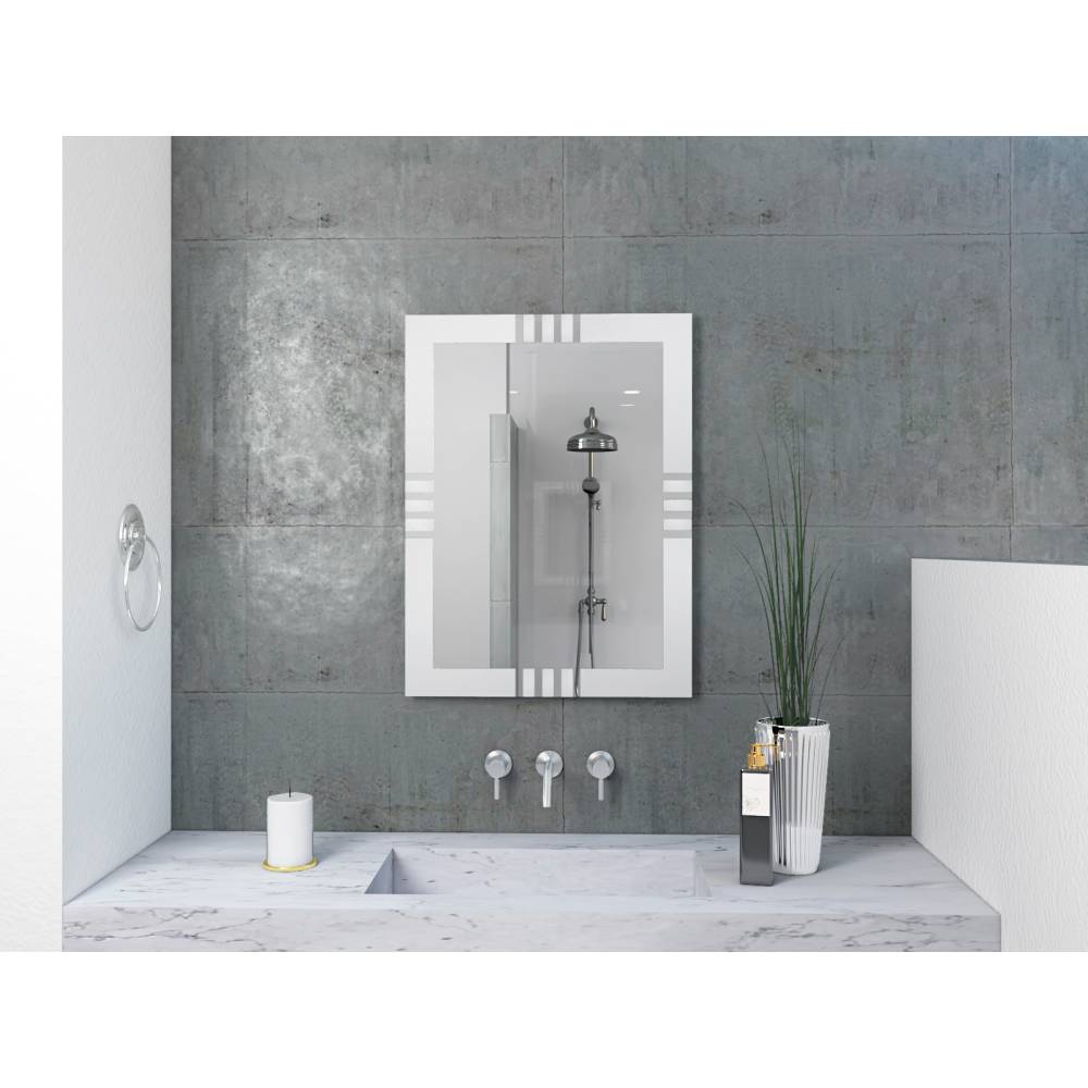 Espejo de Baño Dali Plateado 60x80cm Rectangular con Sandblasting - Espejos de Baño | Bylmo
