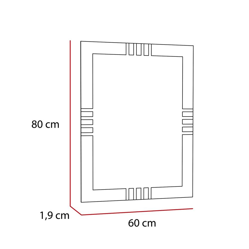 Espejo de Baño Dali Plateado 60x80cm Rectangular con Sandblasting - Espejos de Baño | Bylmo