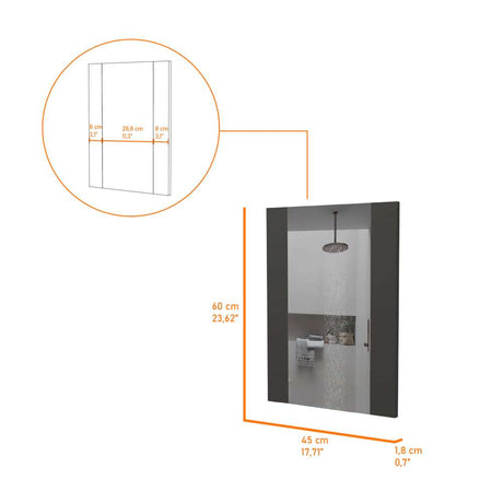 Espejo Madrid Rectangular 45 cm Flotado Plus - Espejos de Baño | Bylmo