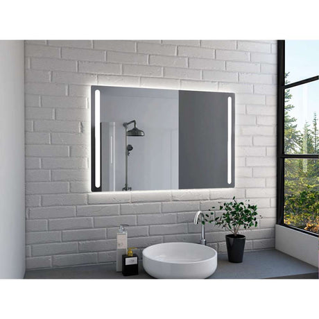 Espejo de Baño Hera Plateado 90x60cm Rectangular con Biselado y con Iluminiación Led - Espejos de Baño | Bylmo