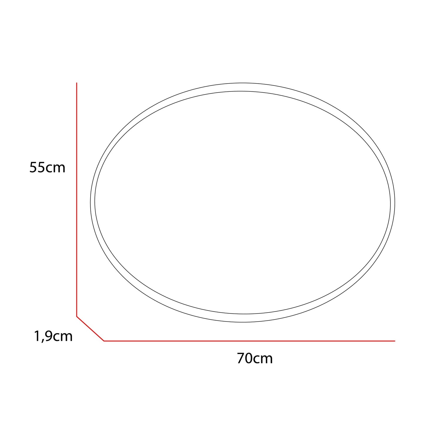 Espejo de Baño Horus Plateado 70x55cm Ovalado con Biselado - Espejos de Baño | Bylmo