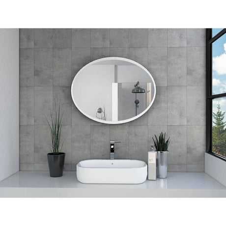 Espejo de Baño Horus Plateado 70x55cm Ovalado con Biselado - Espejos de Baño | Bylmo