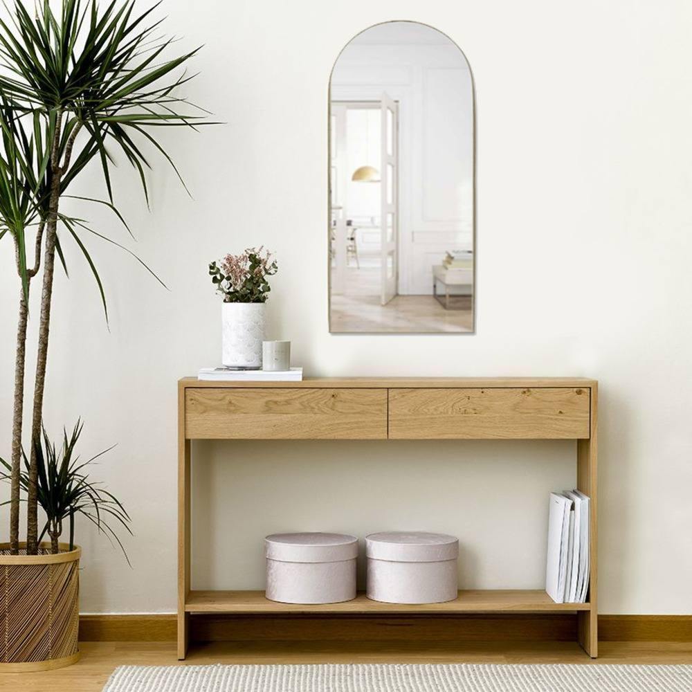 Espejo de Pared Ibiza Dorado 40x80cm Arco Superior con Marco Metalico - Espejos Decorativos | Bylmo