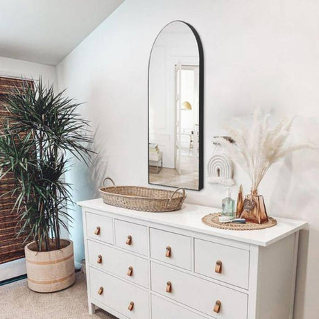 Espejo de Pared Ibiza Negro 50x100cm Arco Superior con Marco Metalico - Espejos Decorativos | Bylmo