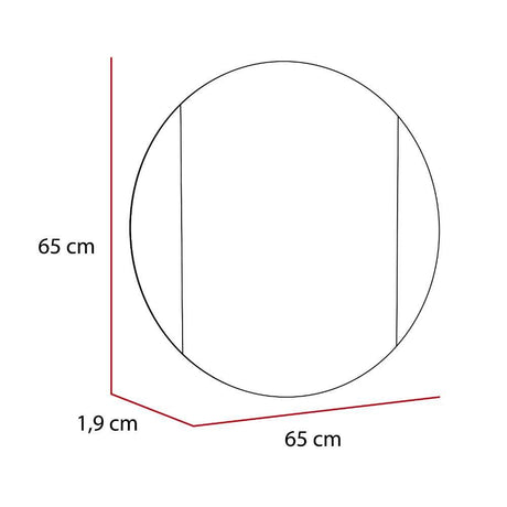 Espejo de Baño Lucaa Plateado 65x65cm Redondo con Biselado - Espejos de Baño | Bylmo