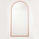 Espejo de Pared Oro Rosa 50x100cm Arco Superior con Marco En Madera - Espejos Decorativos | Bylmo