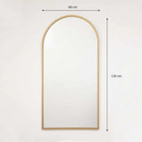 Espejo de Pared Dorado 60x120cm Arco Superior con Marco En Madera - Espejos Decorativos | Bylmo