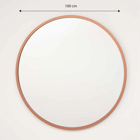 Espejo Olivar Redondo 100 cm Oro rosa - Espejos Decorativos | Bylmo