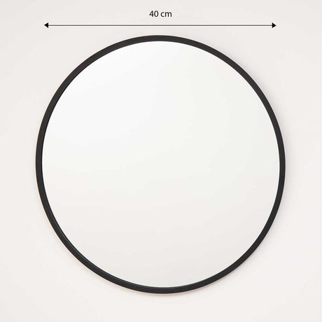 Espejo de Pared Negro 40x40cm Redondo con Marco En Madera - Espejos Decorativos | Bylmo