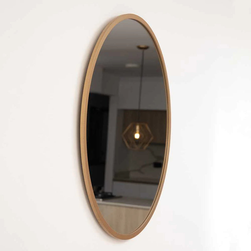 Espejo redondo 80 cm - Elaborado artesanalmente en pan de plata dorada