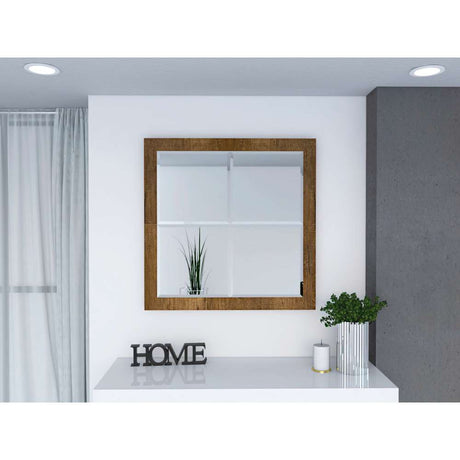 Espejo de Baño Olivo Plateado 94x94cm Cuadrado con Biselado - Espejos Decorativos | Bylmo