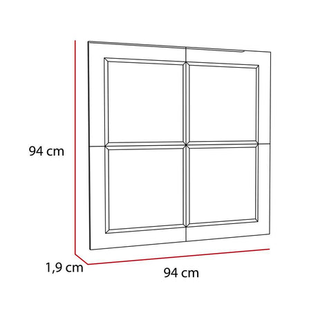 Espejo de Baño Olivo Plateado 94x94cm Cuadrado con Biselado - Espejos Decorativos | Bylmo