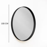 Espejo de Pared Osaka Negro 100x100cm Redondo con Marco Metalico - Espejos Decorativos | Bylmo