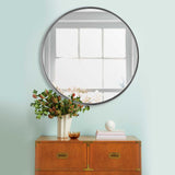 Espejo de Pared Osaka Plata 100x100cm Redondo con Marco Metalico - Espejos Decorativos | Bylmo