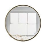 Espejo de Pared Osaka Dorado 110x110cm Redondo con Marco Metalico - Espejos Decorativos | Bylmo